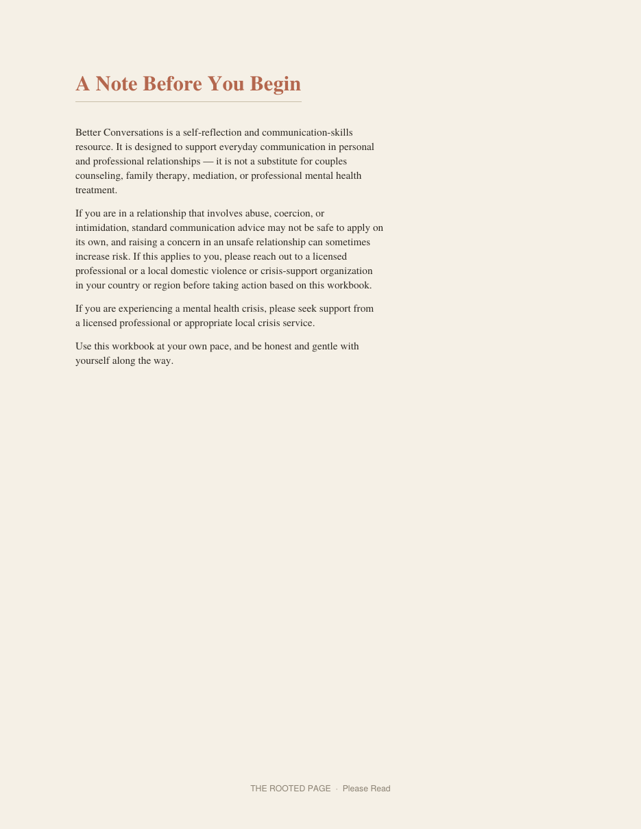 Better Conversations: A Guided Workbook