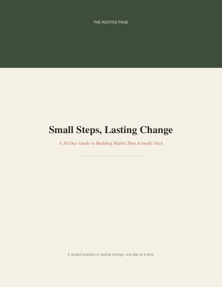 Small Steps, Lasting Change